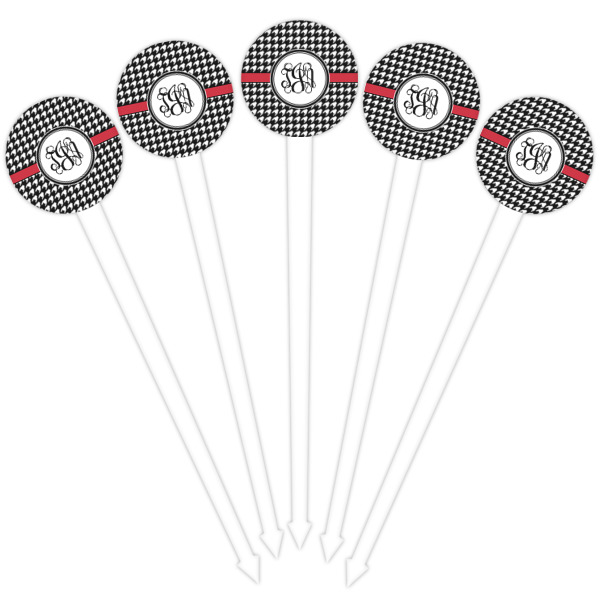 Custom Design - White Plastic 4" Food Pick - Round - Fan View