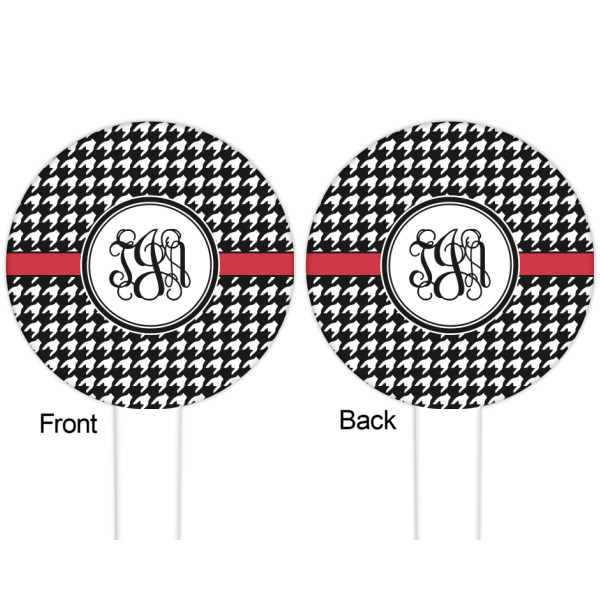 Custom Design - White Plastic 6" Food Pick - Round - Double Sided - Front & Back