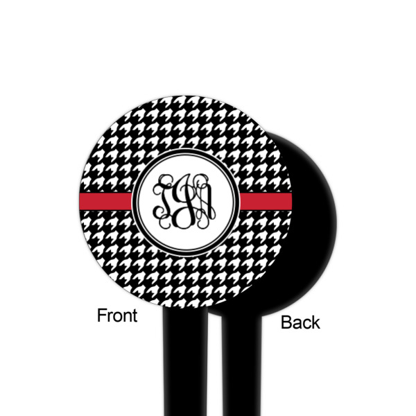 Custom Design - Black Plastic 4" Food Pick - Round - Single Sided - Front & Back