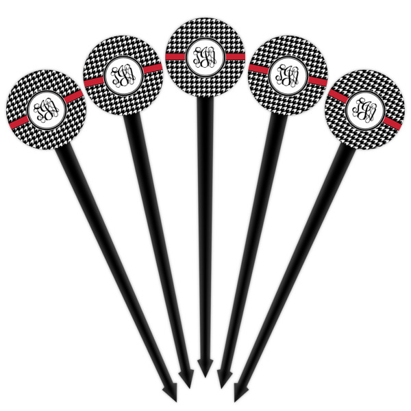 Custom Design - Black Plastic 4" Food Pick - Round - Fan View