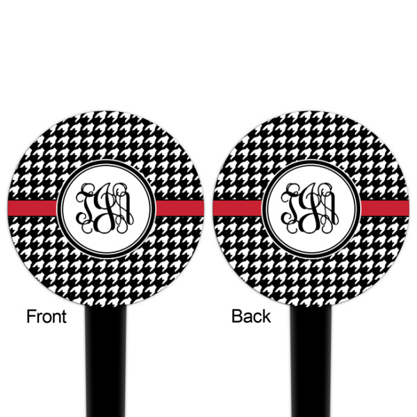 Custom Design - Black Plastic 4" Food Pick - Round - Double Sided - Front & Back