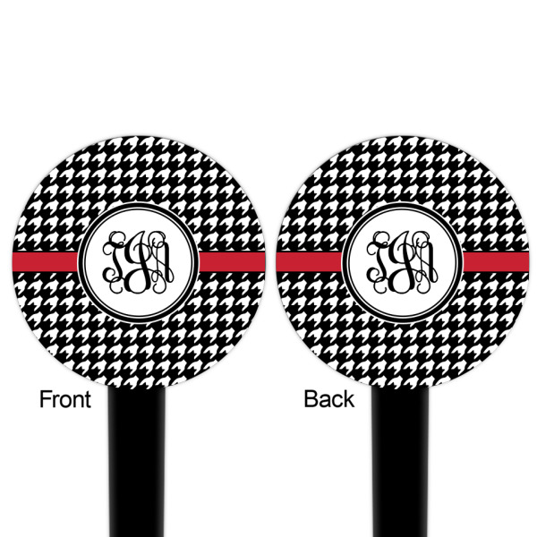 Custom Design - Black Plastic 6" Food Pick - Round - Double Sided - Front & Back