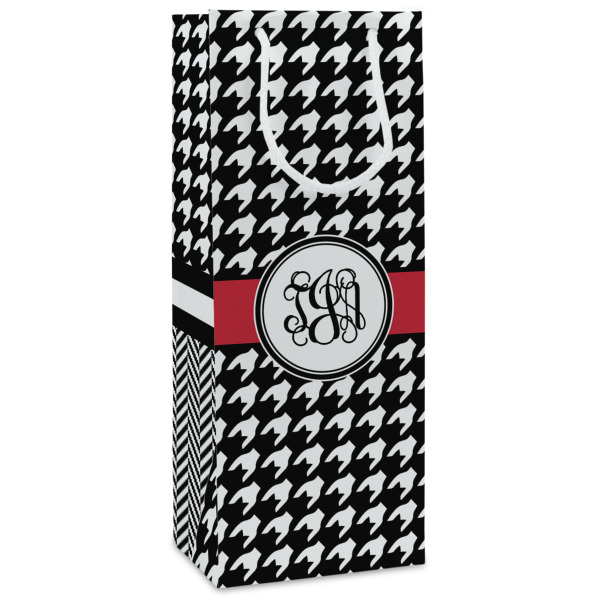 Custom Houndstooth Wine Gift Bags (Personalized)