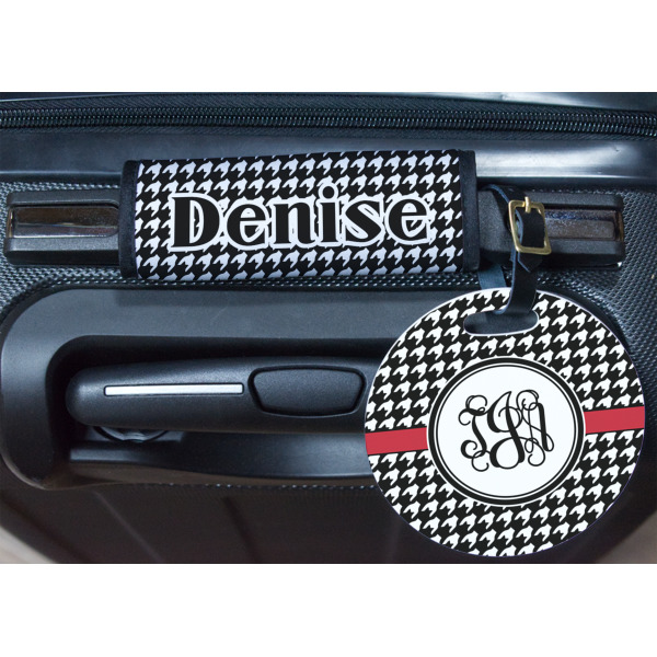 Custom Design - Round Luggage Tag & Handle Wrap - In Context