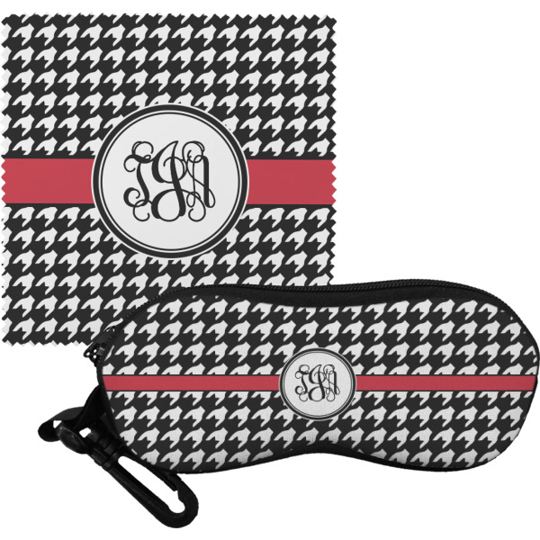 Custom Houndstooth Eyeglass Case & Cloth (Personalized)