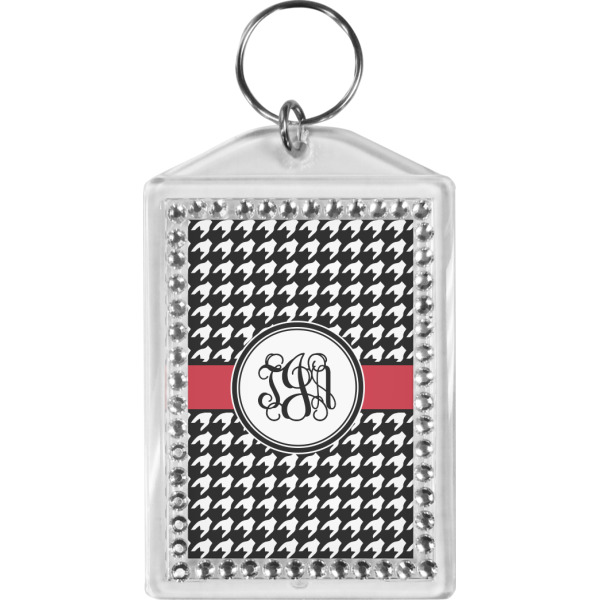 Custom Houndstooth Bling Keychain (Personalized)
