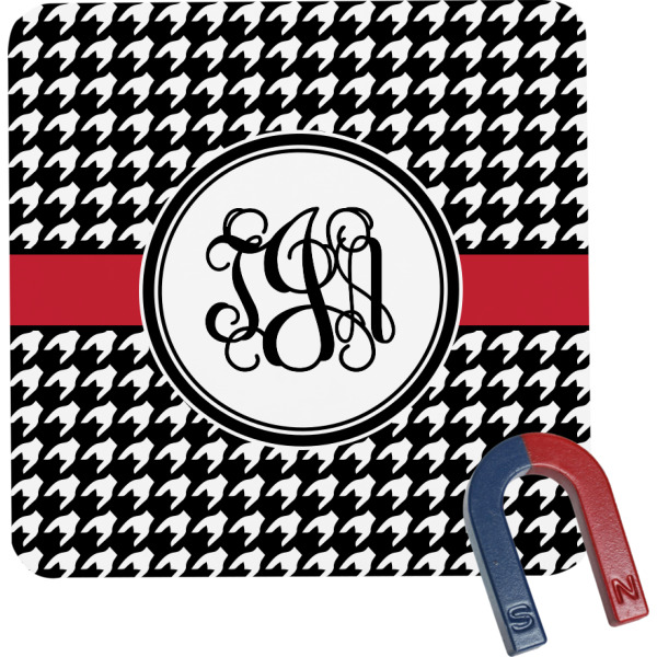 Custom Houndstooth Square Fridge Magnet (Personalized)