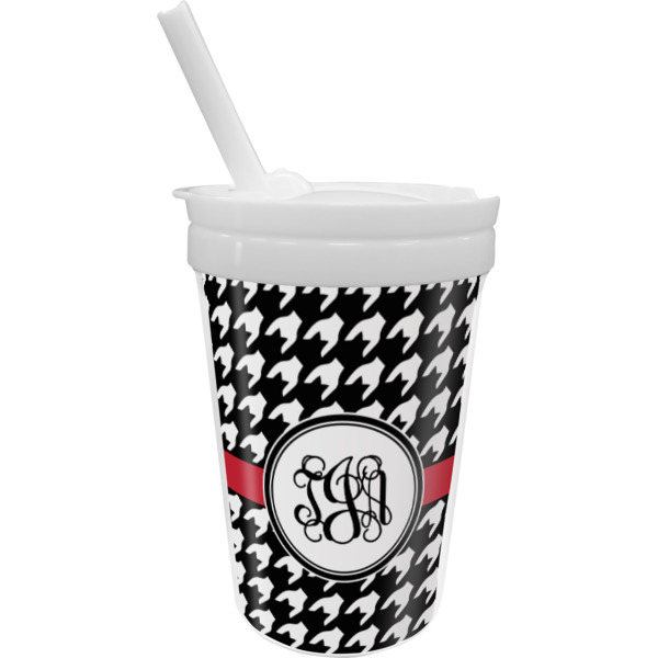 Custom Houndstooth Sippy Cup with Straw (Personalized)