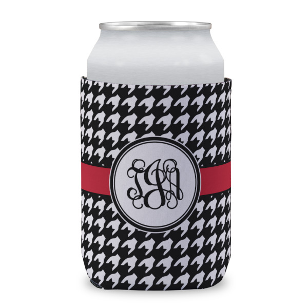 Custom Houndstooth Can Cooler (12 oz) w/ Monogram