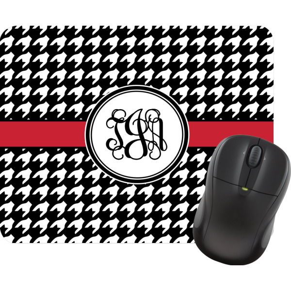 Custom Houndstooth Rectangular Mouse Pad (Personalized)