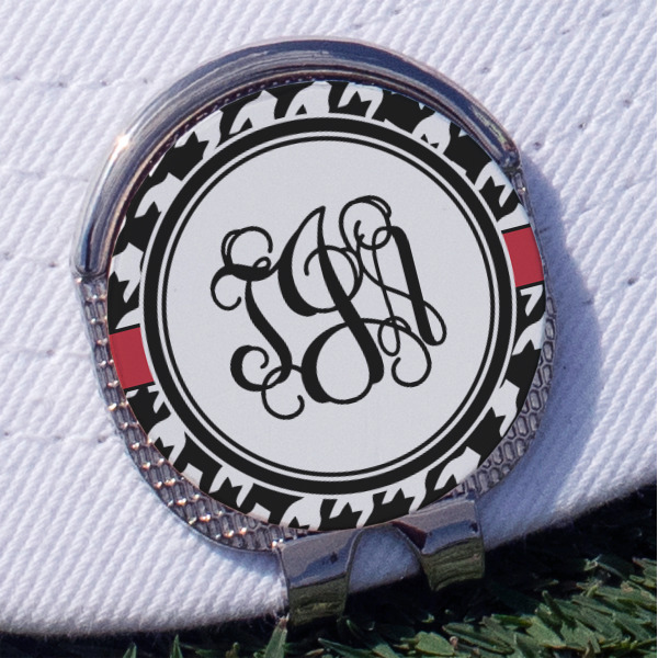 Custom Houndstooth Golf Ball Marker - Hat Clip