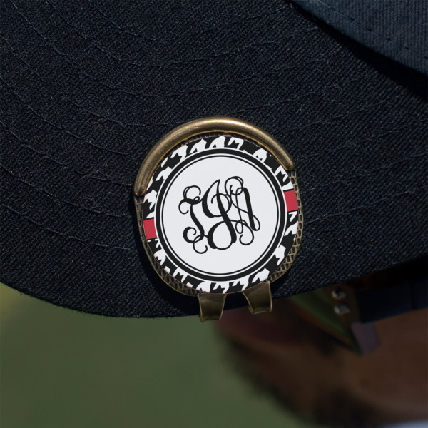 Custom Design - Golf Ball Marker Hat Clip - Gold - On Hat
