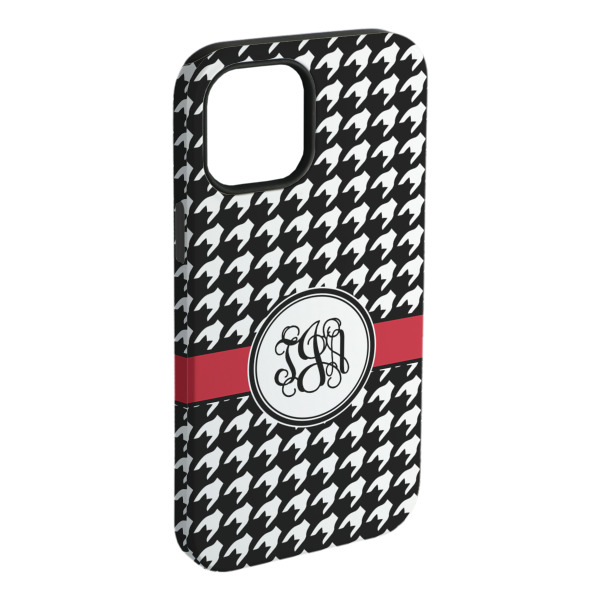 Custom Houndstooth iPhone Case - Rubber Lined - iPhone 15 Plus (Personalized)