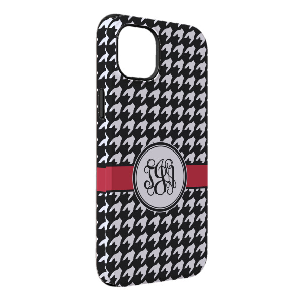 Custom Houndstooth iPhone Case - Rubber Lined - iPhone 14 Plus (Personalized)