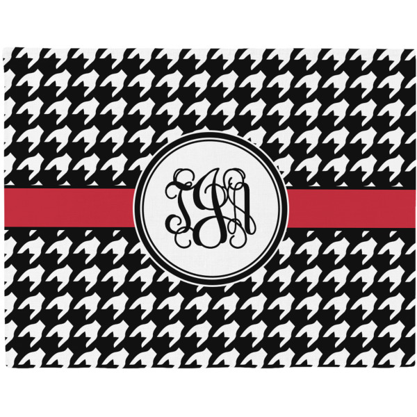 Custom Houndstooth Woven Fabric Placemat - Twill w/ Monogram