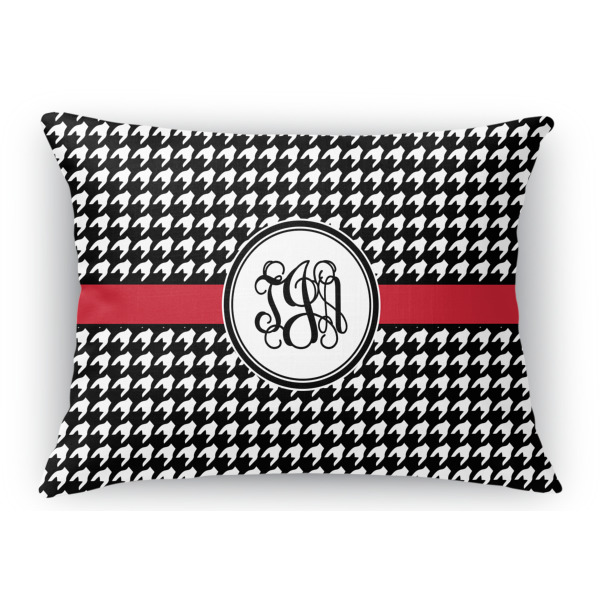 Custom Houndstooth Rectangular Throw Pillow Case (Personalized)