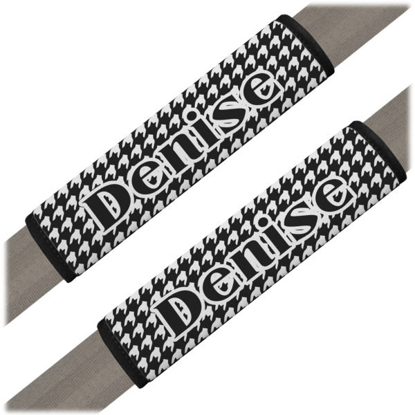 Custom Houndstooth Seat Belt Covers (Set of 2) (Personalized)