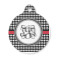 Houndstooth Round Pet ID Tag - Small (Personalized)