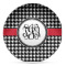 Houndstooth Microwave Safe Plastic Plate - Composite Polymer (Personalized)