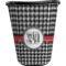 Houndstooth Waste Basket - Single Sided (Black) (Personalized)