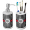 Houndstooth Ceramic Bathroom Accessories Set (Personalized)