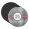 Houndstooth Round Rubber Backed Coasters - Set of 4 (Personalized)