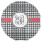 Houndstooth Round Rubber Backed Coaster (Personalized)