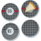 Houndstooth Set of 4 Glass Appetizer / Dessert Plate 8" (Personalized)