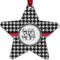Houndstooth Metal Star Ornament - Double Sided w/ Monogram