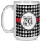 Houndstooth 15 Oz Coffee Mug - White (Personalized)