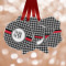 Houndstooth Metal Ornaments - Double Sided w/ Monogram