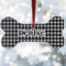 Houndstooth Ceramic Dog Ornament w/ Monograms