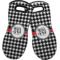 Houndstooth Neoprene Oven Mitts - Set of 2 w/ Monogram