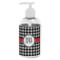 Houndstooth Plastic Soap / Lotion Dispenser (8 oz - Small - White) (Personalized)