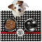 Houndstooth Dog Food Mat - Medium w/ Monogram