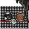 Houndstooth Dog Food Mat - Large w/ Monogram