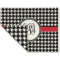 Houndstooth Double-Sided Linen Placemat - Single w/ Monogram