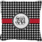 Houndstooth Faux-Linen Throw Pillow 16" (Personalized)