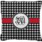 Houndstooth Faux-Linen Throw Pillow 18" (Personalized)