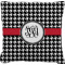 Houndstooth Faux-Linen Throw Pillow 20" (Personalized)