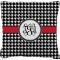 Houndstooth Faux-Linen Throw Pillow 26" (Personalized)