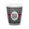 Houndstooth Ceramic Shot Glass - 1.5 oz - White - Single (Personalized)