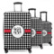 Houndstooth 3 Piece Luggage Set - 20" Carry On, 24" Medium Checked, 28" Large Checked (Personalized)
