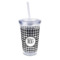 Houndstooth 16oz Double Wall Acrylic Tumbler with Lid & Straw - Full Print (Personalized)