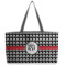 Houndstooth Beach Totes Bag - w/ Black Handles (Personalized)