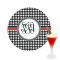 Houndstooth Printed Drink Topper -  2.5" (Personalized)