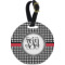 Houndstooth Plastic Luggage Tag - Round (Personalized)