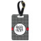 Houndstooth Metal Luggage Tag w/ Monogram