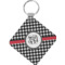 Houndstooth Diamond Plastic Keychain w/ Monogram