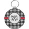 Houndstooth Round Plastic Keychain (Personalized)